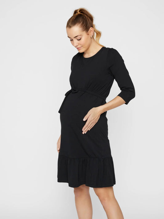 MAMA LICIOUS SASJA 3/4 JERSEY DRESS ZWART