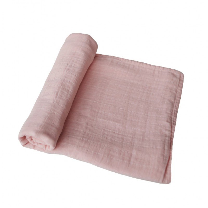 MUSHIE MUSLIN SWADDLE ROSE VANILLA